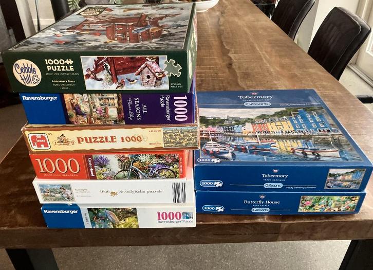 Diverse legpuzzels 1000 stukjes, Hobby en Vrije tijd, Denksport en Puzzels, Gebruikt, Legpuzzel, 500 t/m 1500 stukjes, Ophalen of Verzenden