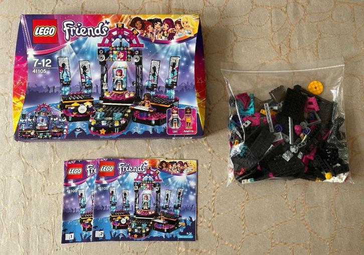 Lego Friends Popstar Podium - 41105 - met doos en boekje, Kinderen en Baby's, Speelgoed | Duplo en Lego, Zo goed als nieuw, Lego