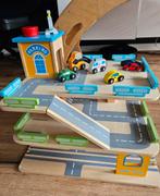 Houten Garage met Auto's - Speelgoed, Ophalen, Zo goed als nieuw, Jongen of Meisje