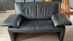 Zwarte leren Jori design bank, Huis en Inrichting, Banken | Bankstellen, Ophalen, Overige maten, Rechte bank, Minder dan 150 cm