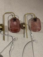 Set van 2 Made  Wandlampen met Snoer, Ophalen, Zo goed als nieuw, Glas, Modern vintage