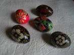 5 vintage Oekraiense houten eieren decoratie Pasen, Ophalen of Verzenden, Zo goed als nieuw