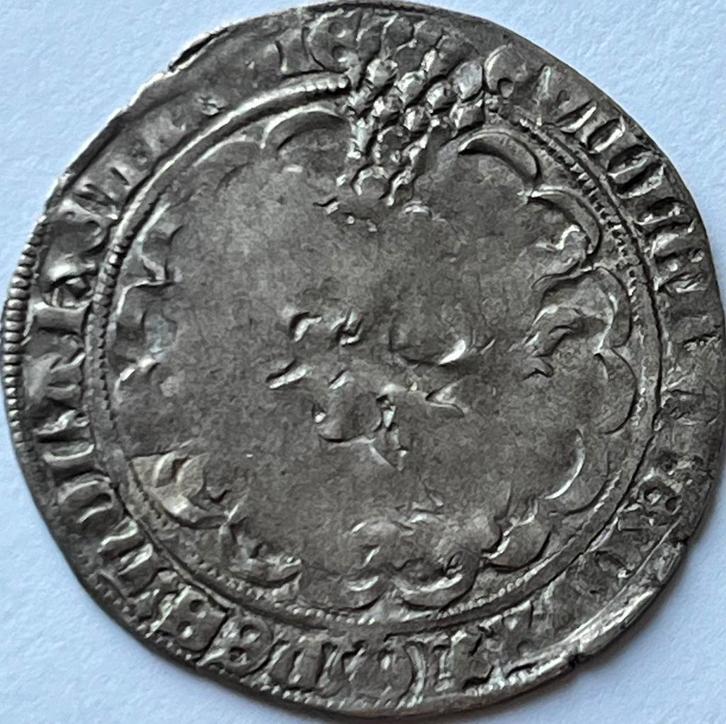 Graafschap Holland schaarse plak 1368-1375 Willem V, Postzegels en Munten, Munten | Nederland, Losse munt, Overige waardes, Vóór koninkrijk