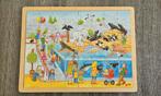 Goki houten  dierentuin puzzel, Ophalen of Verzenden, 10 tot 50 stukjes, Gebruikt, Van hout