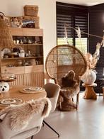 Bohemian rieten Pauw STOEL, Ophalen, Zo goed als nieuw, Bruin, Eén