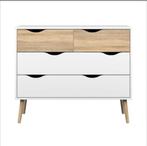 Ladekast Delta - Wit/Eiken Look (Leen Bakker), Huis en Inrichting, Ophalen, Gebruikt, 50 tot 100 cm, Eikenhout