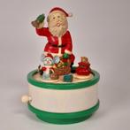 Vintage speeldoosje kerstman - Santa Claus kerst muziekdoos, Diversen, Kerst, Ophalen of Verzenden, Gebruikt