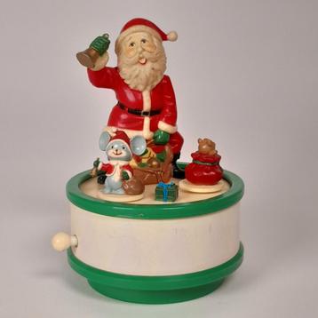 Vintage speeldoosje kerstman - Santa Claus kerst muziekdoos beschikbaar voor biedingen
