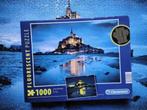 Clementoni fluorescent puzzel 'Le Mont Saint-Michel', Ophalen, 500 t/m 1500 stukjes, Zo goed als nieuw, Legpuzzel