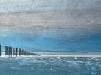 Schilderij gemengde techniek - Zeezicht, Antiek en Kunst, Verzenden