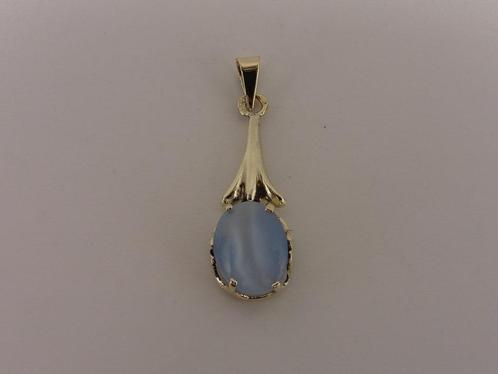 Gouden hanger met blauwe steen                           G20, Sieraden, Tassen en Uiterlijk, Kettinghangers, Gebruikt, Goud, Blauw