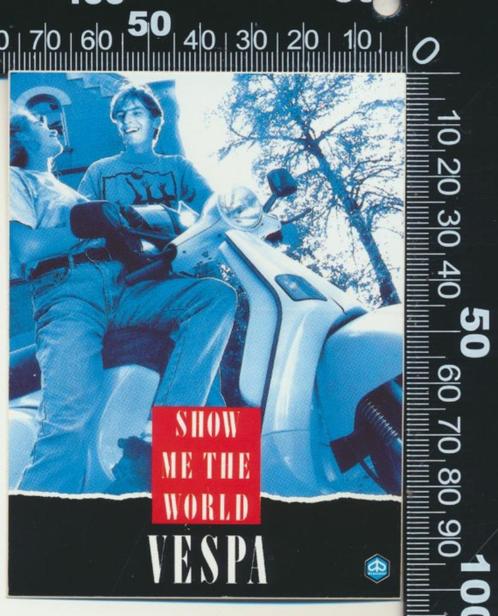 Sticker: Vespa - Show me the world, Verzamelen, Stickers, Zo goed als nieuw, Overige typen, Ophalen of Verzenden