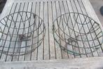 2 hanging baskets groen metaal, Ophalen, Gebruikt, Minder dan 60 cm, Rond