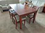 Kersenhouten Eettafel met 6 Stoelen, Ophalen, Gebruikt, 6 tot 8 stoelen