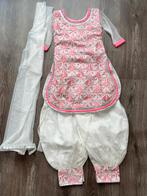 Indiase meisjes salwaar kameez, roze met wit, maat 128, Meisje, Ophalen of Verzenden, Zo goed als nieuw, Setje