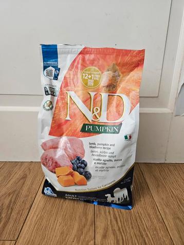 Farmina N&D Adult Medi/Maxi Lam, Pompoen Bosbes 2293 gram beschikbaar voor biedingen