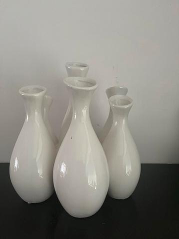 Witte Vazen Set -7 stuks. Tulpenvaas. beschikbaar voor biedingen