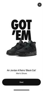Air Jordan 4  Black Cat 46, Ophalen of Verzenden, Nieuw, Zwart, Sneakers of Gympen