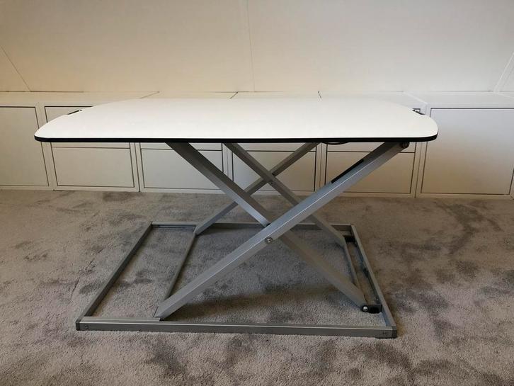 Bureauverhoger | zit-sta-bureau | ultra slim | gasveer 54x79, Huis en Inrichting, Bureaus, Zo goed als nieuw, Ophalen