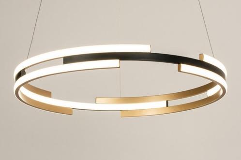 hanglamp 60cm led design ring goud messing afstandsbediening, Huis en Inrichting, Lampen | Hanglampen, Nieuw, 75 cm of meer, Ophalen of Verzenden