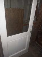 Hard houten buiten deur met 3puntssluiting en dubbel glas, 215 cm of meer, 80 tot 100 cm, Glas, Zo goed als nieuw