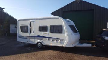 Hobby de Luxe 455 UF met mover en Ten Kate voortent+uitbouw beschikbaar voor biedingen