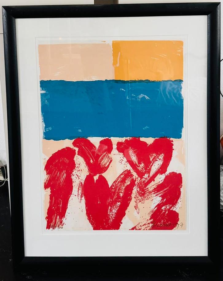 Tulips Yellow Blue, zeefdruk van Jan Cremer, Antiek en Kunst, Kunst | Litho's en Zeefdrukken, Ophalen of Verzenden