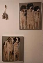 Borzoi honden schilderijen 60x50, Antiek en Kunst, Ophalen of Verzenden