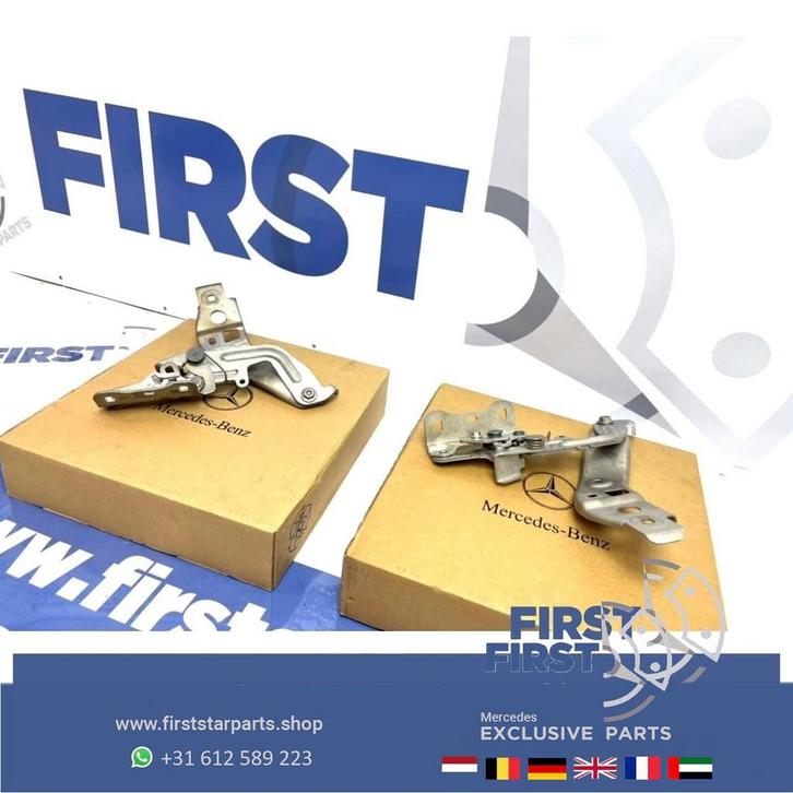 W177 V177 MOTORKAP SCHARNIER SET A KLASSE Origineel Mercedes, Auto-onderdelen, Carrosserie en Plaatwerk, Mercedes-Benz, Gebruikt