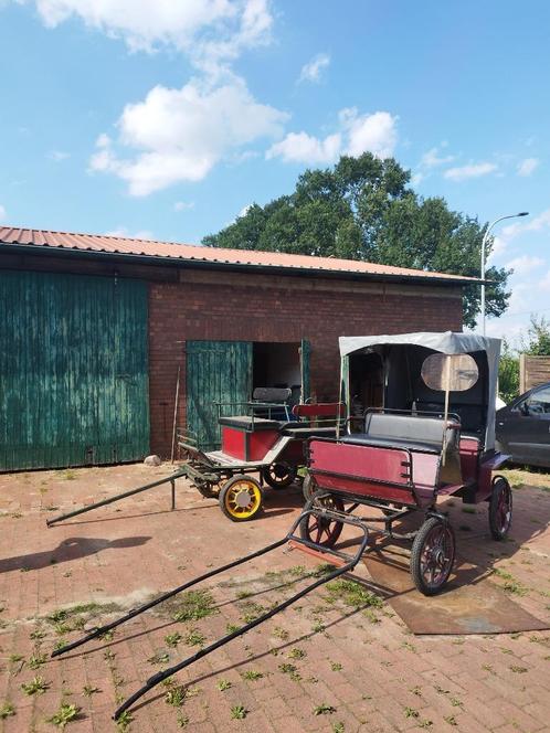 2x Koets voor Shetlander en kleine pony en 2x voor C/D Ponys, Dieren en Toebehoren, Rijtuigen en Koetsen, Gebruikt, Overige typen