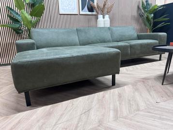 ZGAN Industriële Pronto Lederen Hoekbank - Groen - 300 x 165 beschikbaar voor biedingen