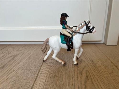Schleich merrie met ruiter, Verzamelen, Speelgoed, Zo goed als nieuw, Ophalen of Verzenden