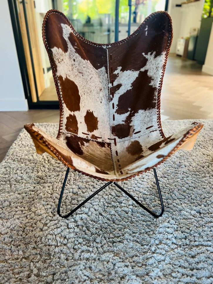 Vlinderstoel Riverdale (ZGAN), Huis en Inrichting, Fauteuils, Zo goed als nieuw, Leer, 50 tot 75 cm, Minder dan 75 cm, Ophalen of Verzenden