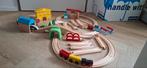 Treinbaan met houten blokken, Kinderen en Baby's, Speelgoed | Houten speelgoed, Ophalen of Verzenden, Gebruikt