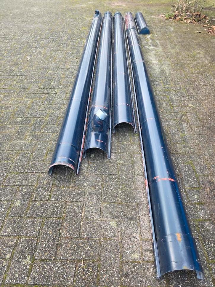 Complete set PVC dakgoten S-Ion Extra 180 mm - ± 18,5 m, Doe-het-zelf en Verbouw, Buizen en Afvoer, Gebruikt, Dakgoot, Pvc, 6 meter of meer