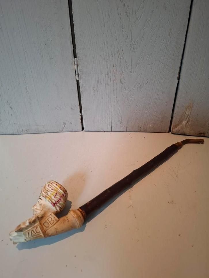 Antieke Jacob Gambier Kleipijp - Bebaarde Man, Antiek en Kunst, Antiek | Overige Antiek, Ophalen of Verzenden