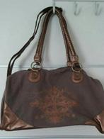 Mooie donkerbruine tas met bronzen details, Sieraden, Tassen en Uiterlijk, Tassen | Damestassen, Ophalen of Verzenden, Zo goed als nieuw