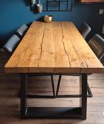 Eettafel 180x90x78 van massief frans oud eiken, Ophalen, 200 cm of meer, 50 tot 100 cm, Zo goed als nieuw