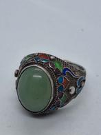Chinese ring met jade - verstelbaar, Ophalen of Verzenden