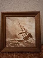 Reproductie Schip in volle zee bij vliegende storm, Antiek en Kunst, Ophalen of Verzenden