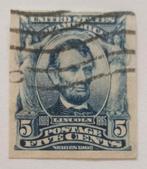 USA Amerika scott 315 uit 1906 ongetand Lincoln zeldzaam, Ophalen of Verzenden, Gestempeld, Noord-Amerika
