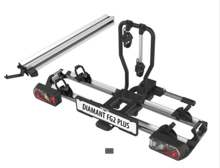 Pro User Diamant FG2 Plus - Fietsendrager + Oprijgoot, Auto diversen, Fietsendragers, Nieuw, Trekhaakdrager, 2 fietsen, Brede banden