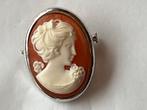 Zilveren broche Camee, Verzenden, Zo goed als nieuw, Zilver