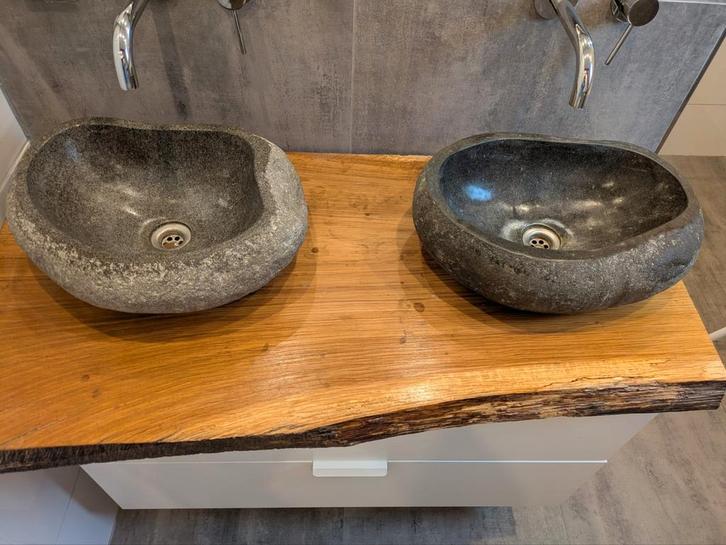 Rivierkei Wastafelkom, Huis en Inrichting, Badkamer | Badkamermeubels, Zo goed als nieuw, Wasbak of Wastafel, Minder dan 100 cm