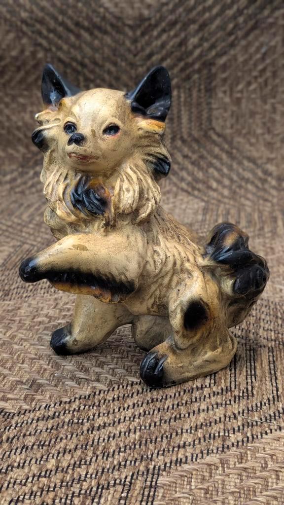 Antiek Chalkware Hondje - Carnival Prize 1920s/30s, Antiek en Kunst, Antiek | Keramiek en Aardewerk, Ophalen of Verzenden