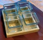 Leuke kaarsen of plantenhouder set van 4 glaasjes., Huis en Inrichting, Woonaccessoires | Kandelaars en Kaarsen, Overige materialen
