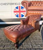 Chaise lounge lichtbruin rundleer cognac kleur in nieuwstaat, Ophalen, Gebruikt, Eenpersoons, 150 tot 200 cm