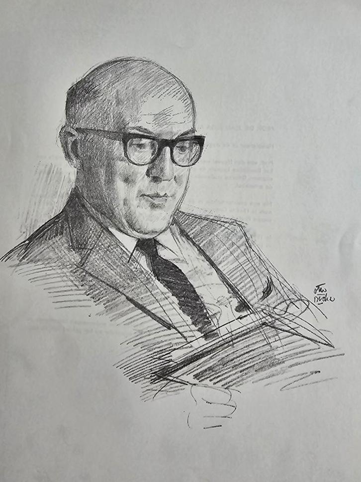 Prof. Dr. Jean Elisa Albert van den Heuvel (Otto Dicke), Antiek en Kunst, Kunst | Tekeningen en Foto's, Ophalen of Verzenden