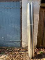 Zinken regenpijp 100mm met beugels en verzamelstukken., Doe-het-zelf en Verbouw, Buizen en Afvoer, Ophalen, Zo goed als nieuw