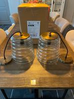 Riviera Maison hanglamp goud/glas 3x, Huis en Inrichting, Lampen | Hanglampen, Ophalen